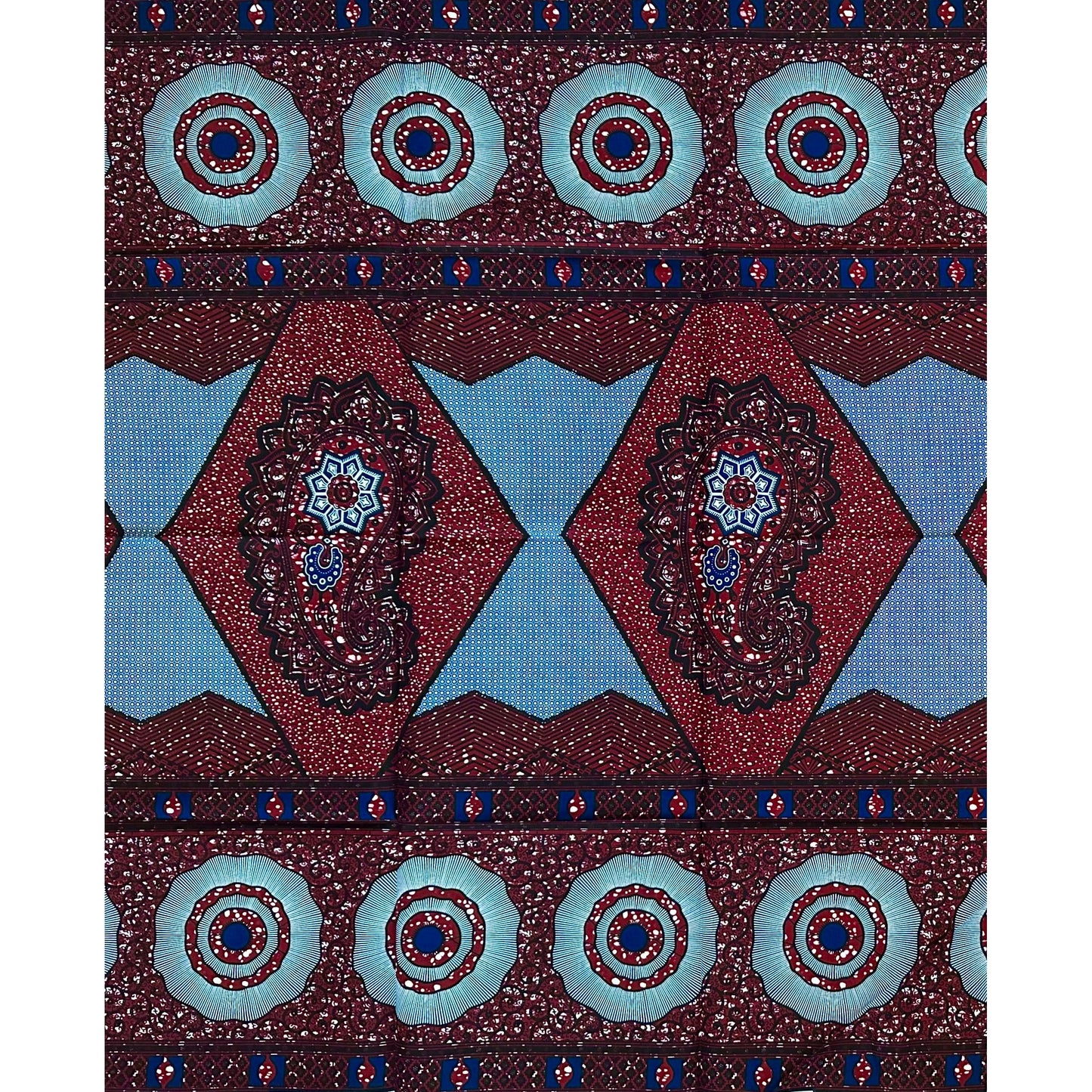 African Print Fabric/ Ankara - Brown, Navy 'Council of Women,’ 1 YARD