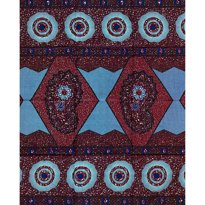 African Print Fabric/ Ankara - Brown, Navy 'Council of Women,’ 1 YARD