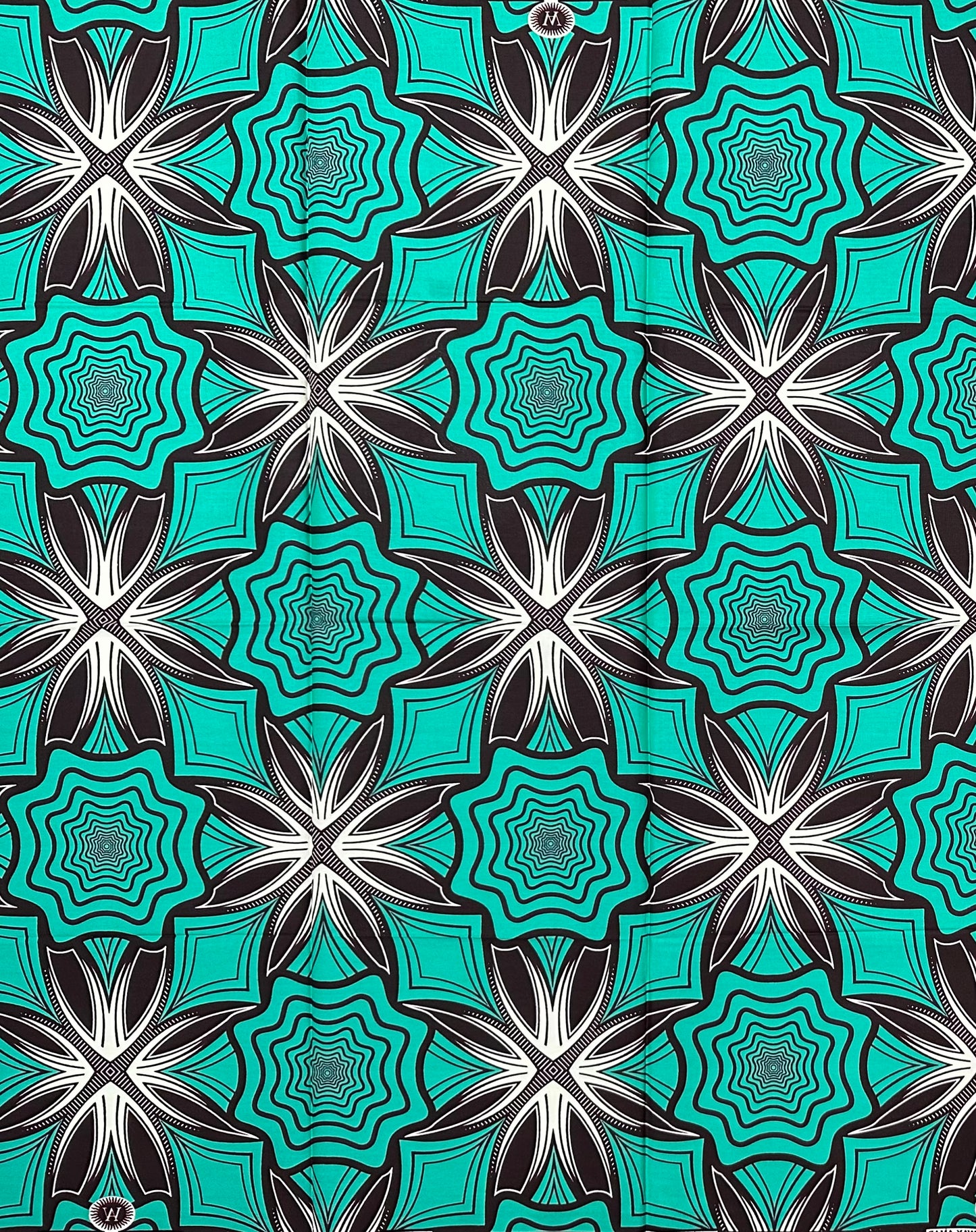 African Print Fabric/ Ankara - Green, Brown ‘First Choice' Design, YARD