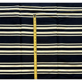 African Print Fabric/Ankara - Black, Beige "Striped Maruf" Design, Yard or Wholesale