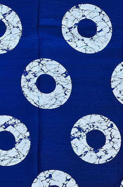 African Print Fabric/ Ankara - Blue, White 'Eyes of the World' Design, YARD or WHOLESALE (Copy)