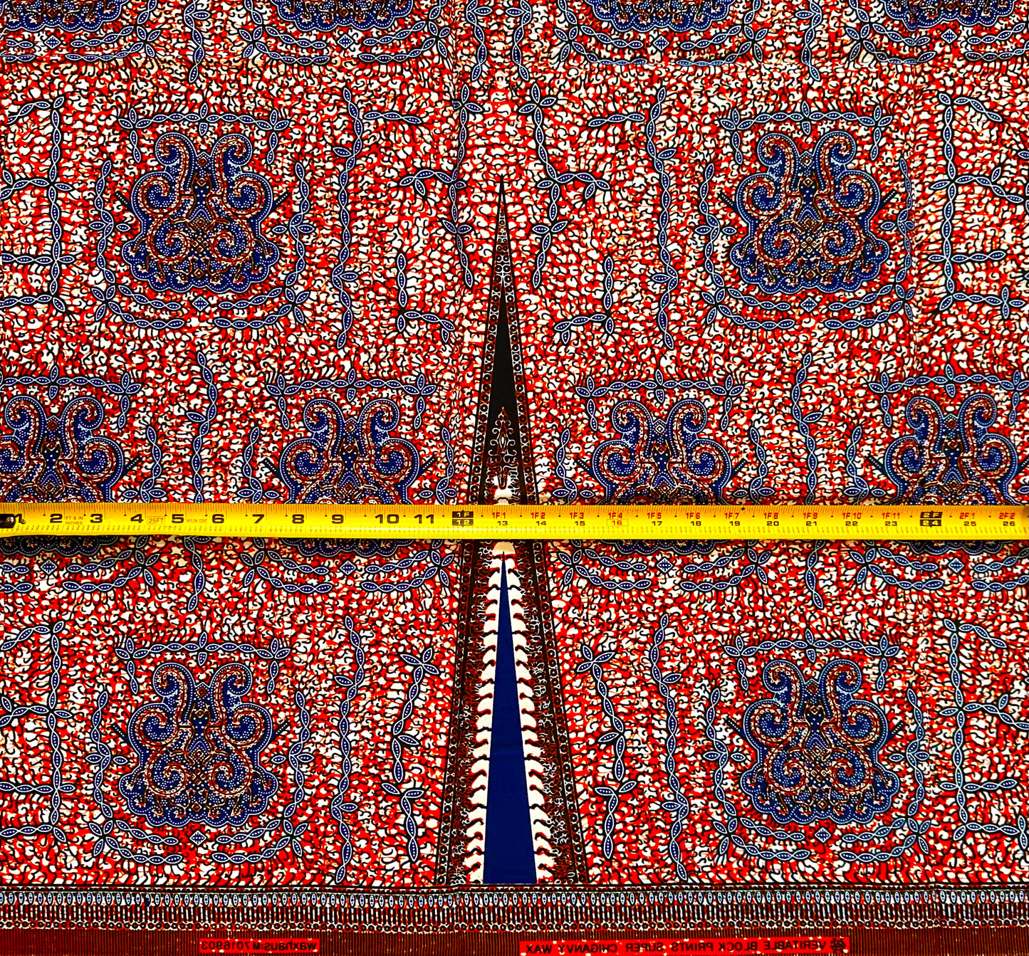 African Print Fabric/ Ankara - Lighter Brown, Blue 'Afia Umari,' YARD