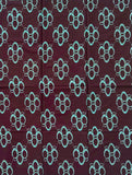 African Print Fabric/ Ankara - Brown, Light Turquoise ‘Salas' Design, 1 Yard