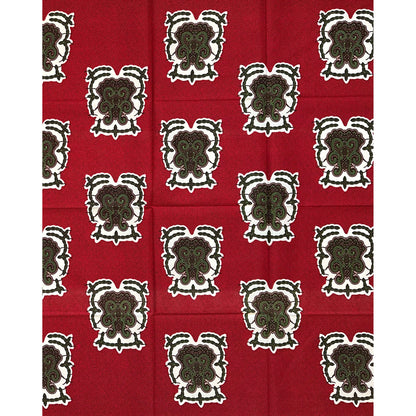 African Print Fabric/ Ankara - Red, Green, Brown 'Umari,' YARD