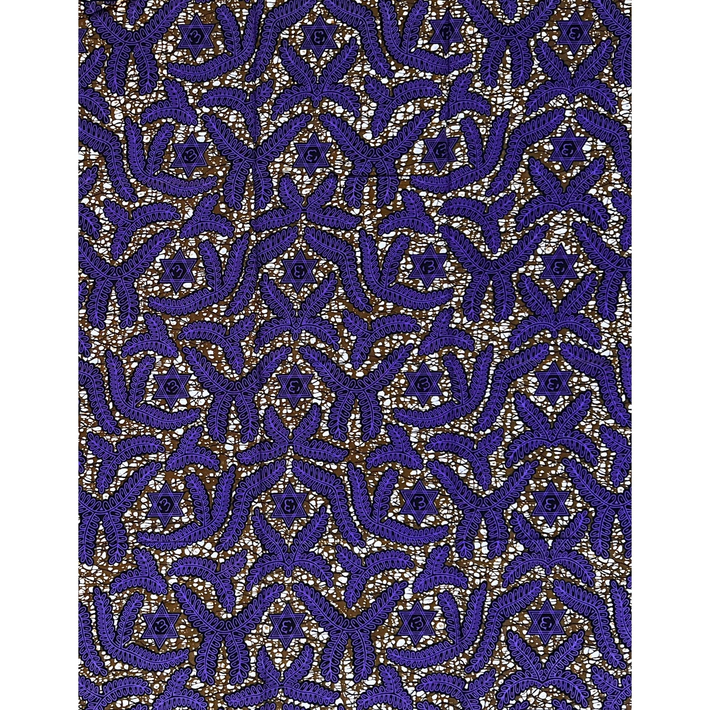 African Print Fabric/Ankara - Purple, Brown "Quiet Indigo" Design