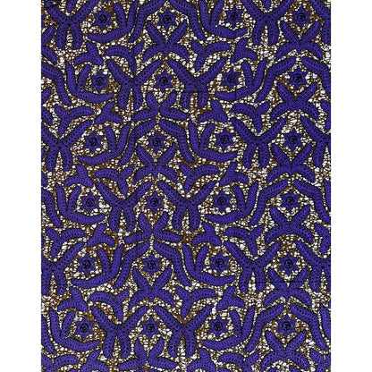 African Print Fabric/Ankara - Purple, Brown "Quiet Indigo" Design