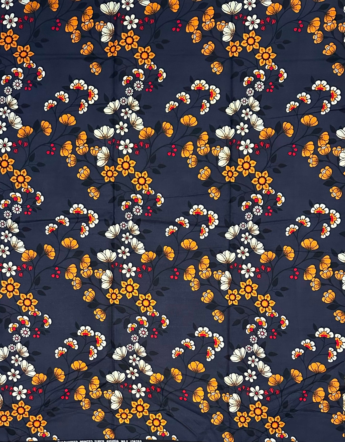 African Print Fabric/ Ankara - Gray, Red, Orange 'Geneva' Design, YARD or WHOLESALE