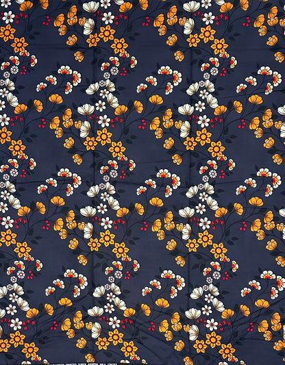 African Print Fabric/ Ankara - Gray, Red, Orange 'Geneva' Design, YARD or WHOLESALE