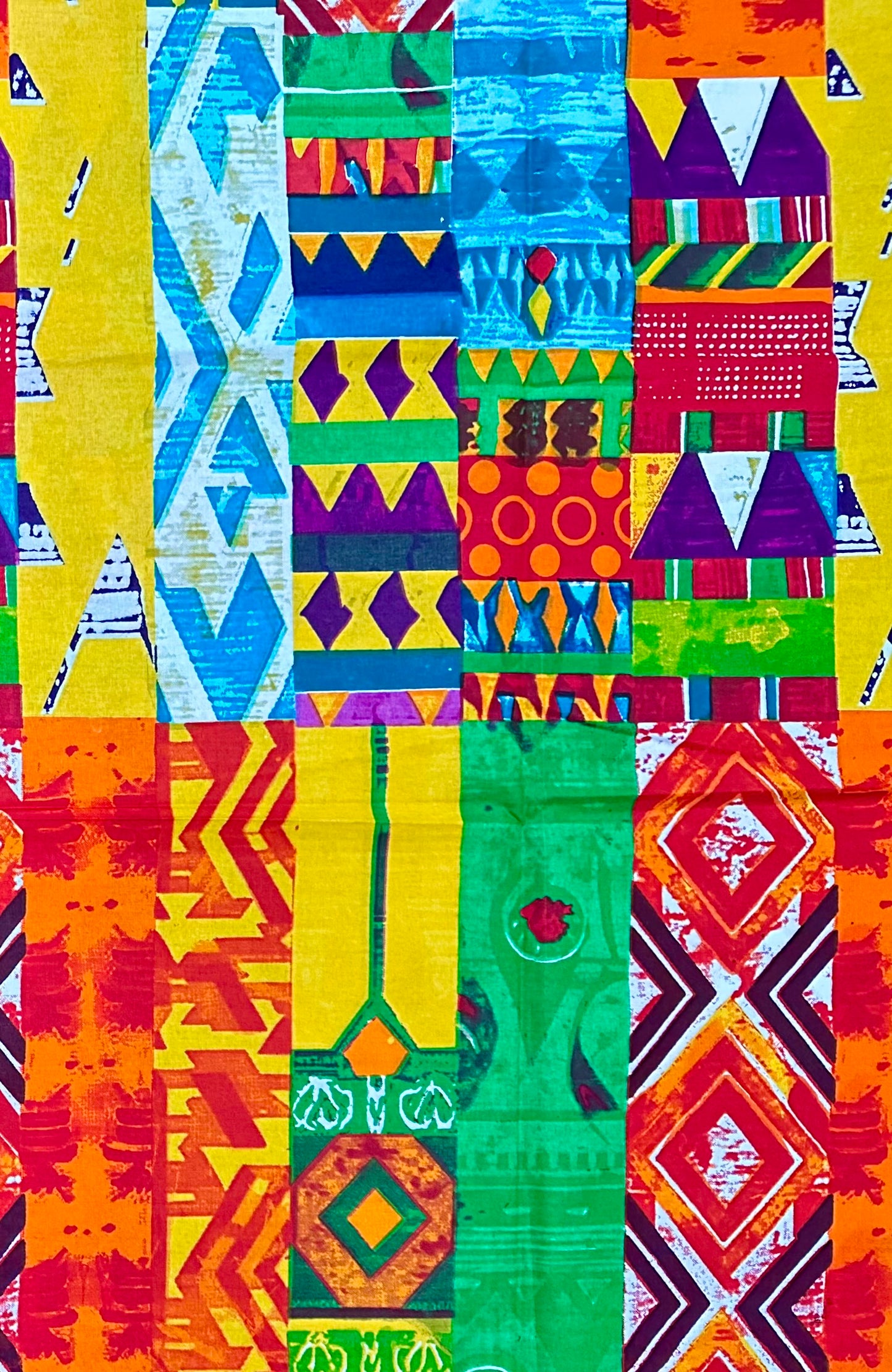 African Print Fabric/ Ankara - Multicolored 'Many Paths To Success', Yard or Wholesale