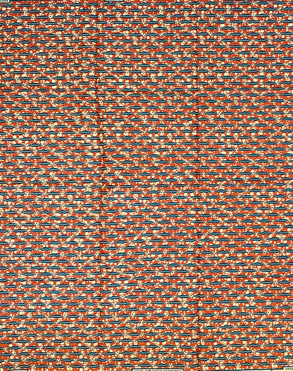 African Print Fabric/ Ankara - Brown, Navy, Beige "Small Things Matter" Design, Yard