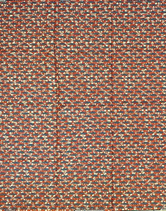 African Print Fabric/ Ankara - Brown, Navy, Beige "Small Things Matter" Design, Yard