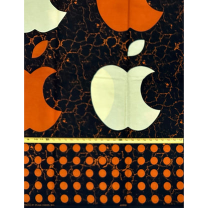 African Print Fabric/ Ankara - Sienna, Black, Cream "Big Apple", YARD or WHOLESALE