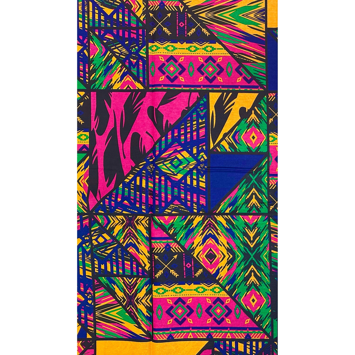 African Print Fabric/Ankara - Fuchsia, Blue, Green, Marigold, Black 'Plot Twist', YARD or WHOLESALE