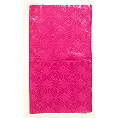 African Bazin (Brocade) Fabric - Hot Pink, "Kirelli" Per Yard
