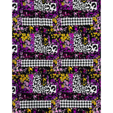African Print Fabric/Ankara - Black, Purple, Marigold ‘Chiemeka Cheque' Design, YARD or WHOLESALE