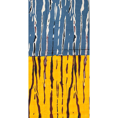 African Print Fabric/ Ankara - Yellow, Blue, Brown, Black, Beige 'Crossing Quietly' Design, Yard or Wholesale