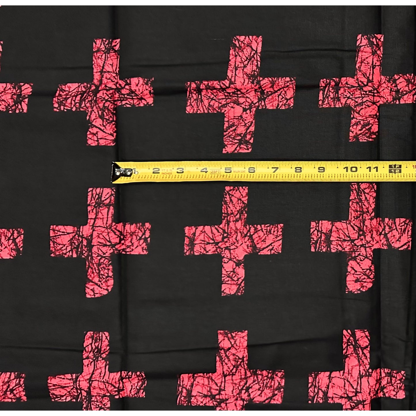 African Print Fabric/ Ankara - Dark Brown 'Pink Rune' Design, Yard or Wholesale