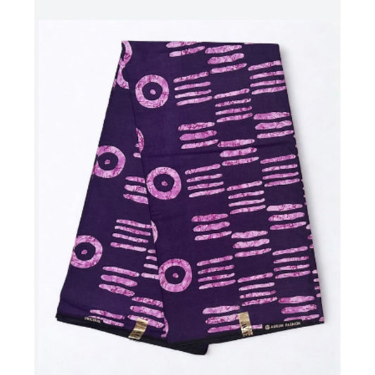 African Print Fabric/ Ankara - Shades of Purple 'Evening Proverbs', YARD or WHOLESALE