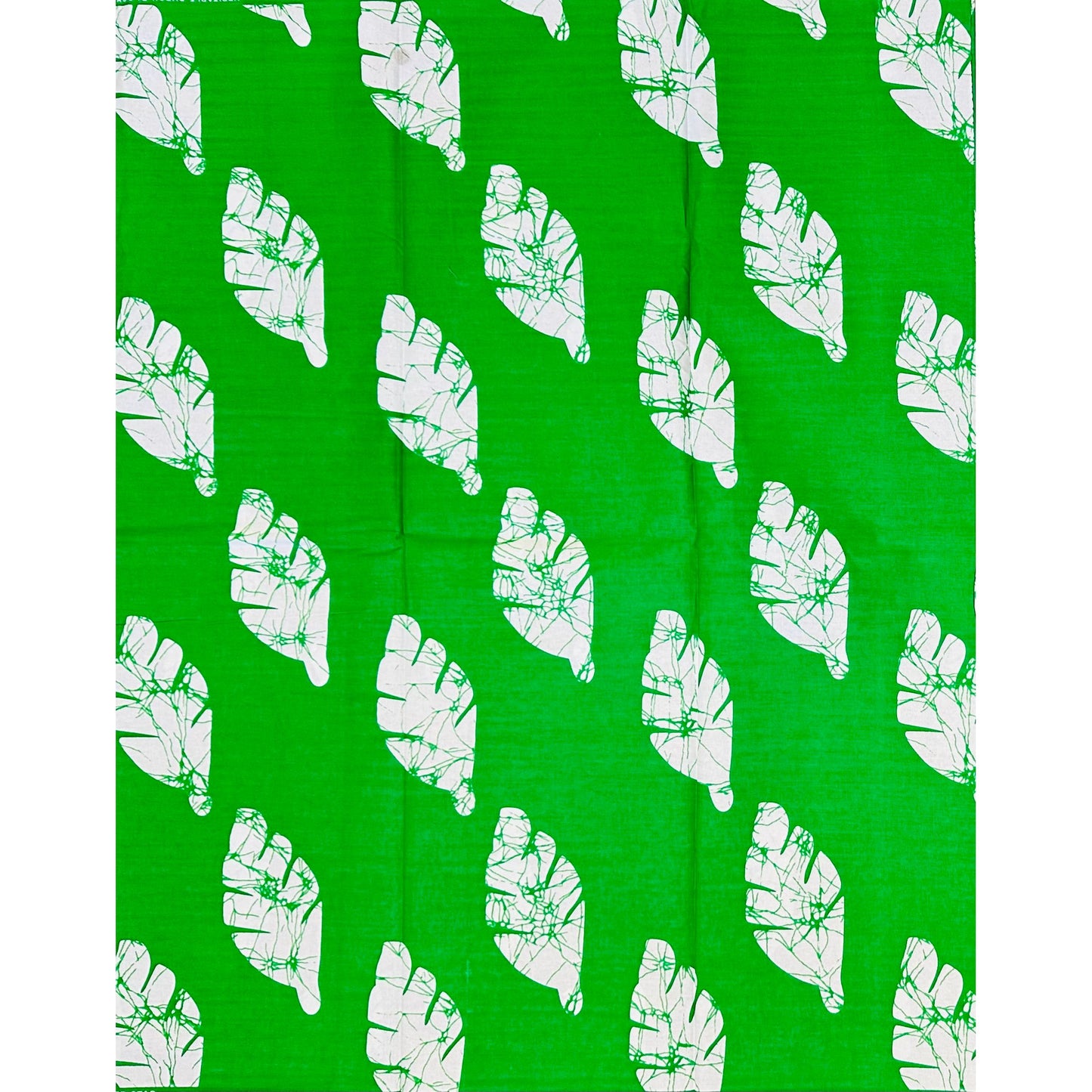 African Print Fabric/ Ankara - Green, White 'Ewé of the Land' Design, YARD or WHOLESALE