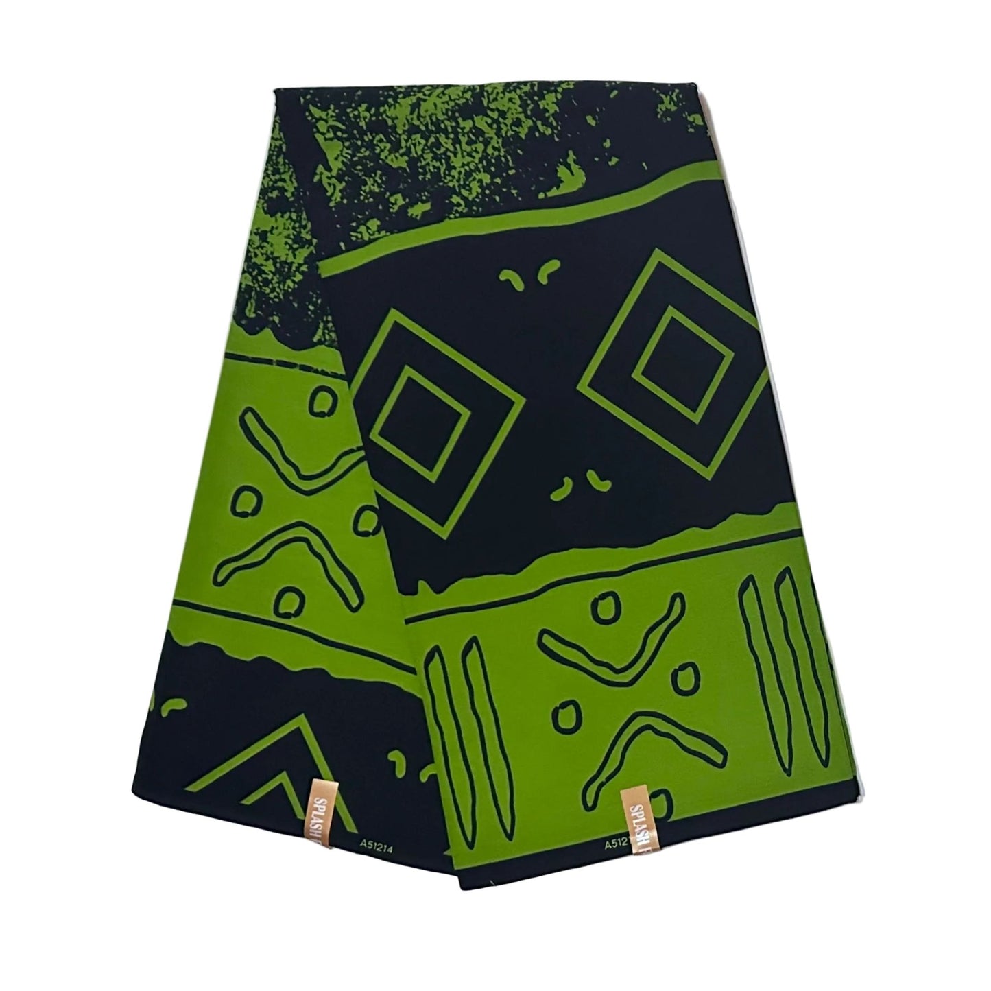 African Print Fabric/Ankara - Green, Black ‘Good Trouble Only' Design, YARD or WHOLESALE