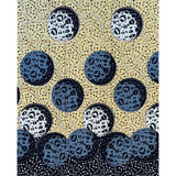 African Print Fabric/ Ankara - Beige, Gray, Navy 'Out of This World,’ YARD