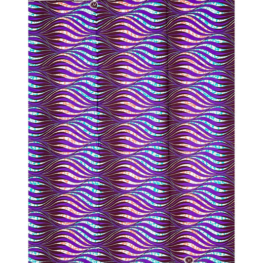 African Print Fabric/ Ankara - Pink, Blue, Purple "Too Many Compliments" Design, 1 Yard
