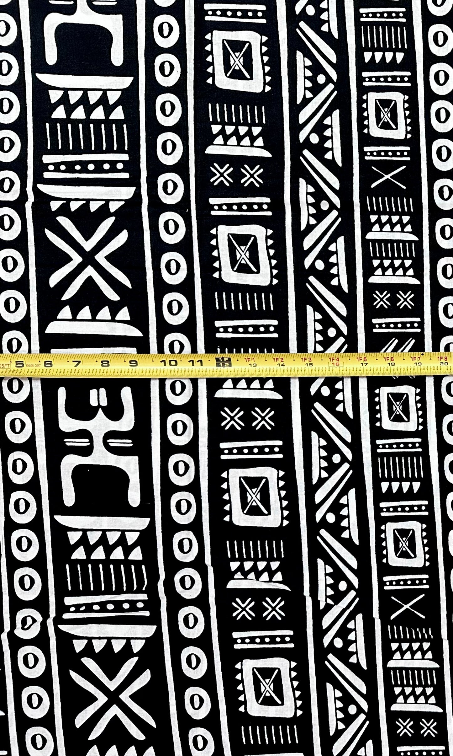 African Print Fabric/ Ankara - Black, White 'House Rules', Per Yard or Wholesale