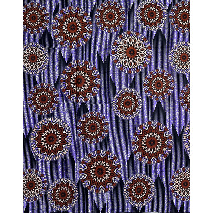 African Print Fabric/ Ankara - Purple, Brown "Beyond the Horizon", 1 Yard