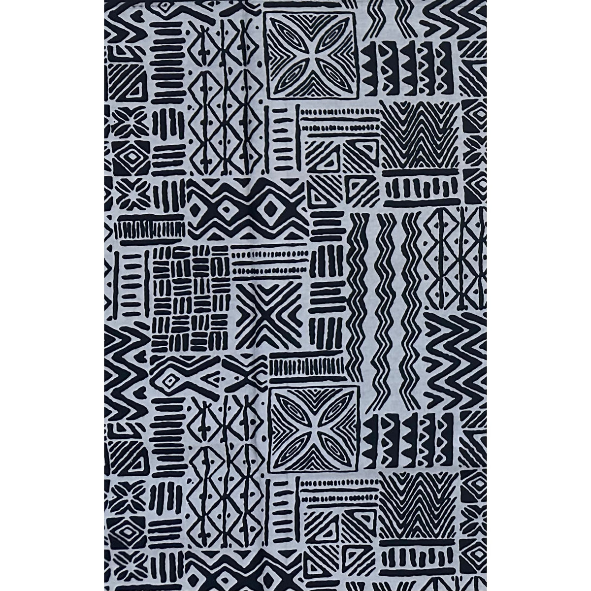 African Print Fabric/ Ankara - Gray, Black 'The Storykeepers' Design, YARD or WHOLESALE