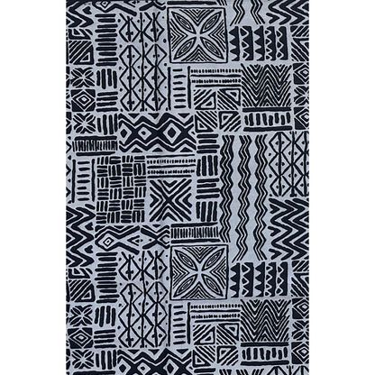 African Print Fabric/ Ankara - Gray, Black 'The Storykeepers' Design, YARD or WHOLESALE