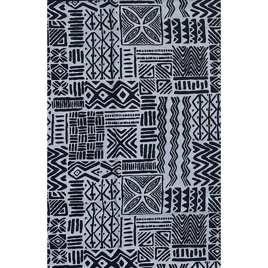 African Print Fabric/ Ankara - Gray, Black 'The Storykeepers' Design, YARD or WHOLESALE