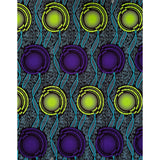 African Print Fabric/Ankara - Purple, Turquoise, Green "Satang" Design, Yard
