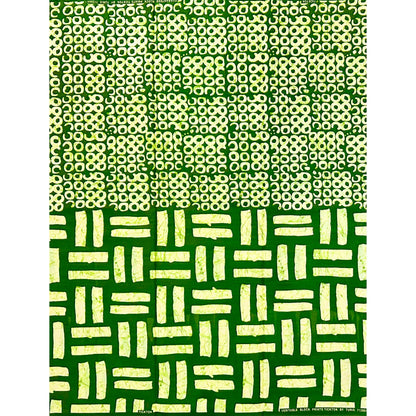 African Print Fabric/ Ankara - Green, Cream 'Aso Koto Lines' Design, YARD or WHOLESALE