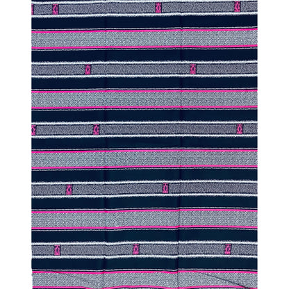 African Print Fabric/ Ankara - Black, White, Pink 'Soft Static' Design, YARD or WHOLESALE