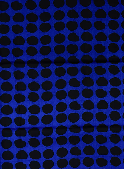 African Print Fabric/ Ankara - Blue, Black 'Periodddt' Design, YARD or WHOLESALE