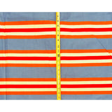 African Print Fabric/Ankara - Gray, Orange, Red, Beige "Striped Maruf" Design, Yard or Wholesale
