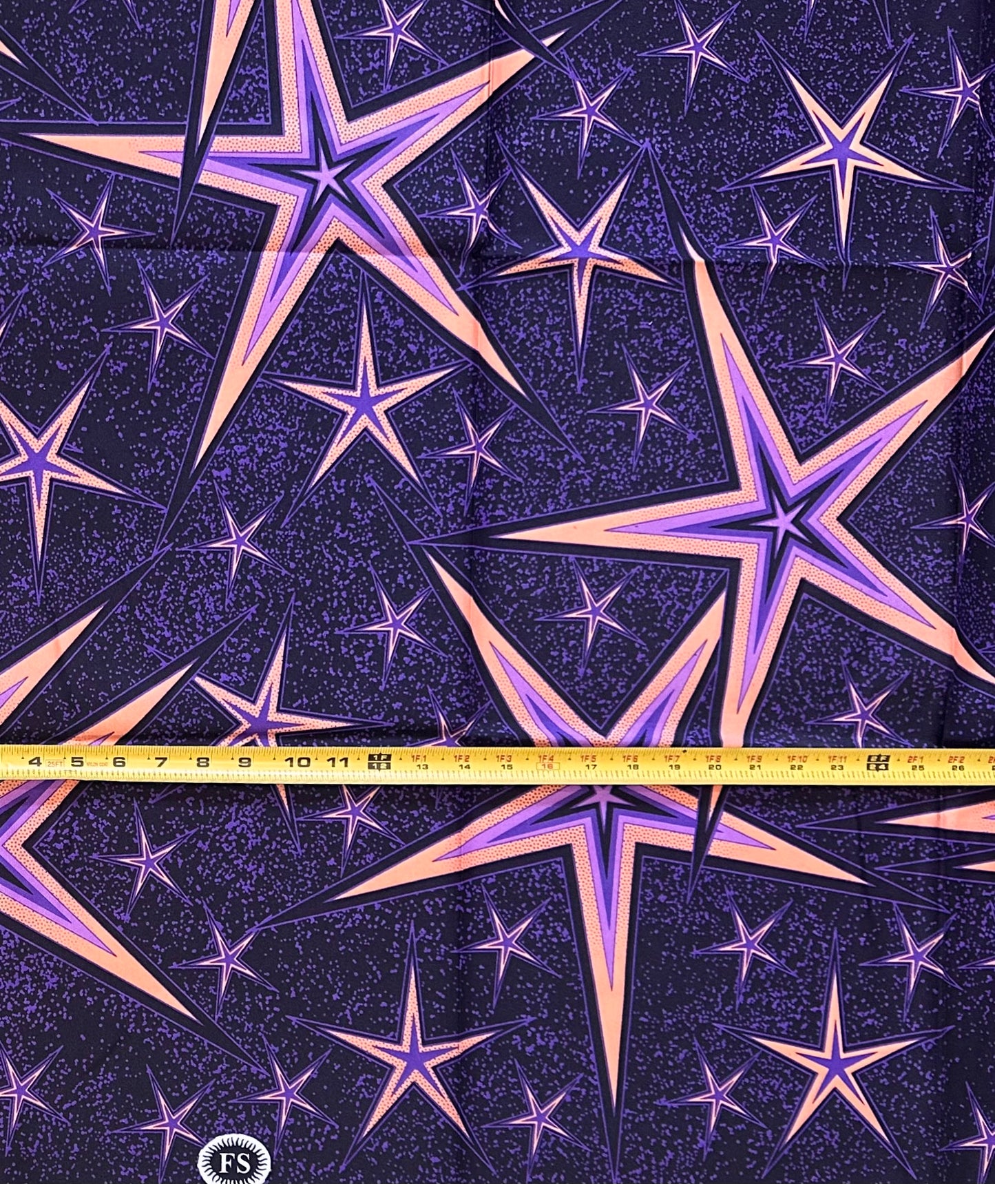 African Print Fabric/Ankara - Purple, Pink "Vector Nova", ~1 Yard