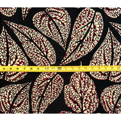 African Print Fabric/ Ankara - Black, Beige 'Palmwine Nights' Design, YARD or WHOLESALE