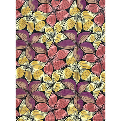 African Print Fabric/Ankara - Purple, Pink, Beige 'Sweet Magnolia', YARD or WHOLESALE