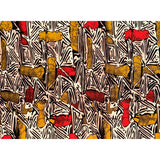 African Print Fabric/ Ankara - Brown, Orange, Beige, Gold 'Dlamini' Design, YARD or WHOLESALE