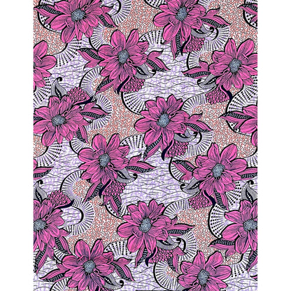 African Print Fabric/ Ankara - Purple, Pink, Navy 'Sadebelle,’ YARD or WHOLESALE