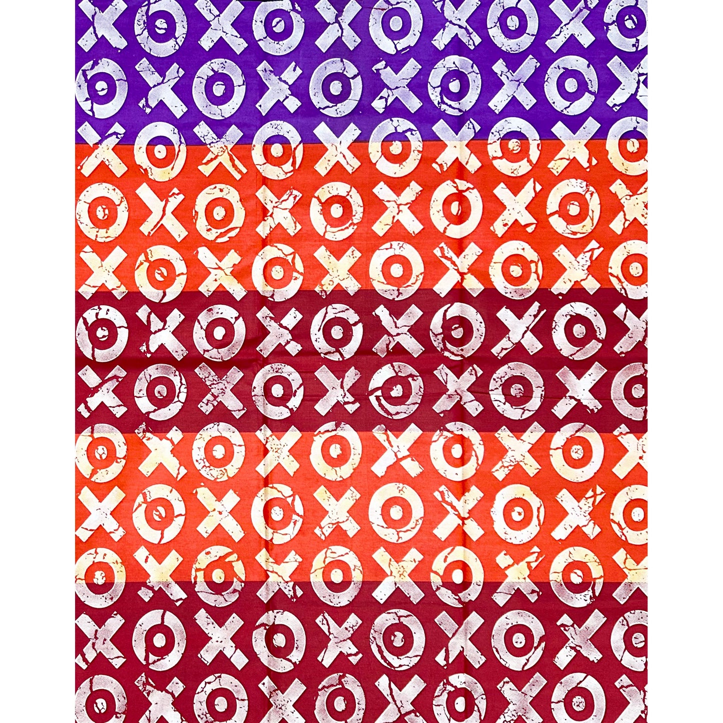African Print Fabric/ Ankara - Purple, Orange, Red 'Iṣọkan Blocks' Design, YARD or WHOLESALE