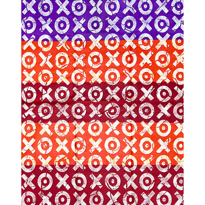African Print Fabric/ Ankara - Purple, Orange, Red 'Iṣọkan Blocks' Design, YARD or WHOLESALE