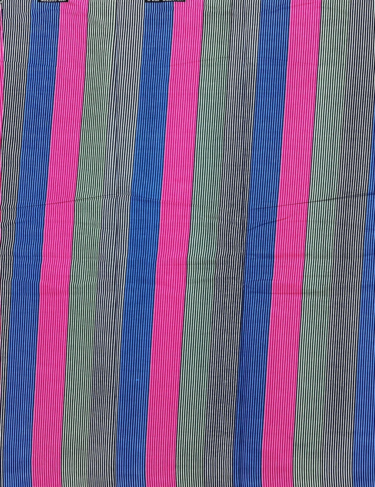 African Print Fabric/ Ankara - Pink, Green, Blue 'Good Company', YARD or WHOLESALE