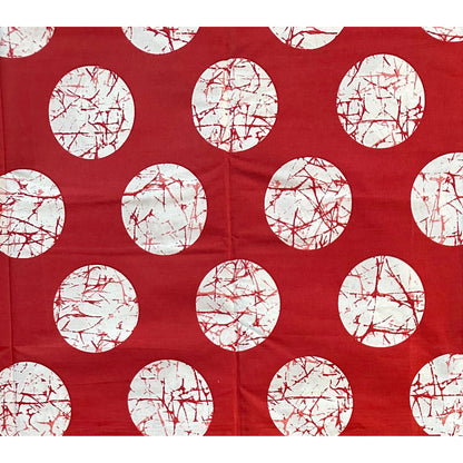 African Print Fabric/ Ankara - Red, White 'Oro of the Moon' Design, YARD or WHOLESALE