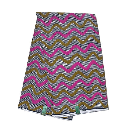 African Print Fabric/Ankara - Purple, Brown 'The Long Sway', YARD or WHOLESALE