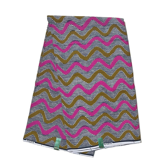 African Print Fabric/Ankara - Purple, Brown 'The Long Sway', YARD or WHOLESALE