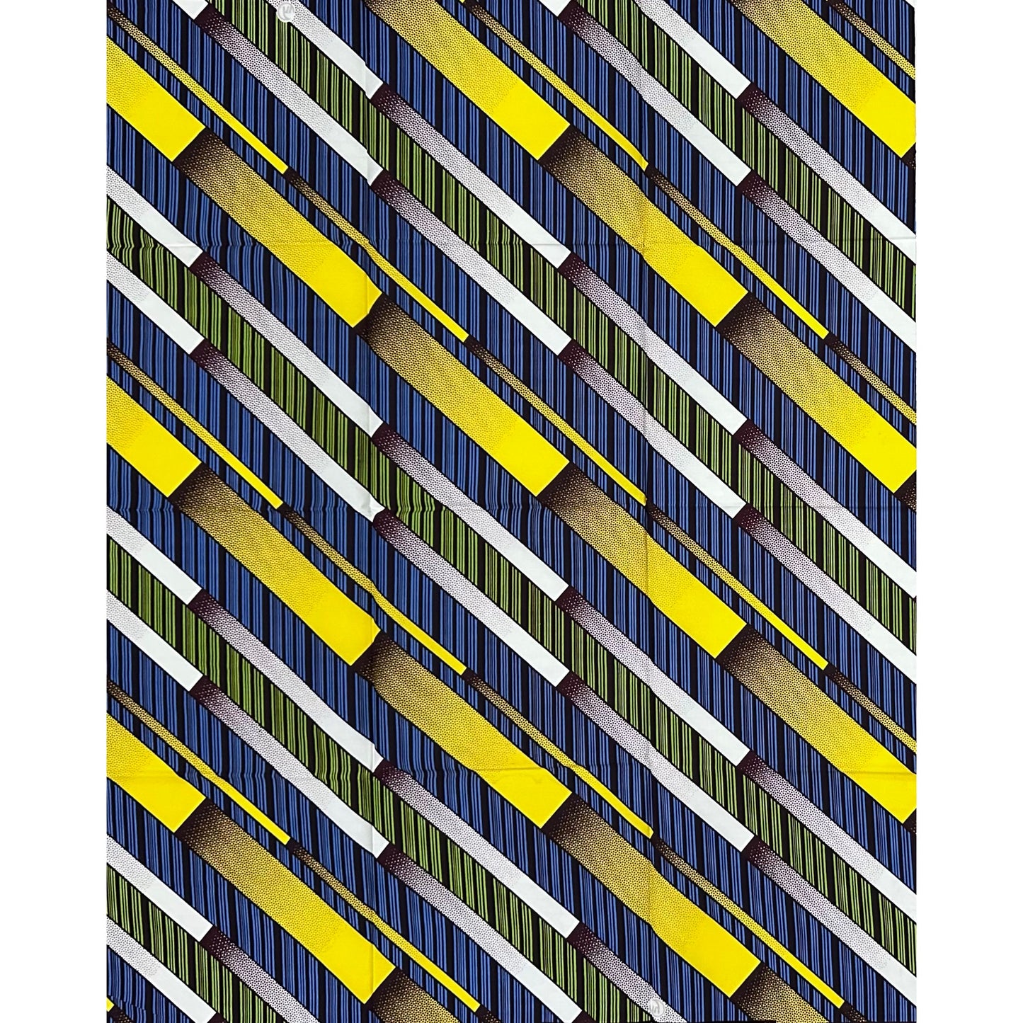 African Print Fabric/Ankara - Blue, Yellow, Green “Fast Lane" Design, 1 Yard