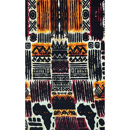 African Print Fabric/ Ankara - Red, Black, Beige, Brown "The Good Table", YARD or WHOLESALE