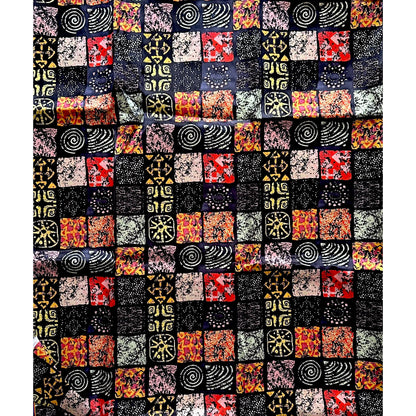 African Print, Satin Fabric - Black, Pink, Red, Beige, Yellow “Camelia”, Per Yard or Wholesale